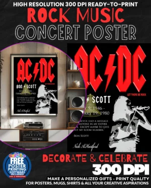 Acdc 4 Music Rock Concert Poster Wall Art