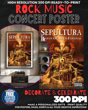 Sepultura 1 Music Rock Concert Poster Wall Art