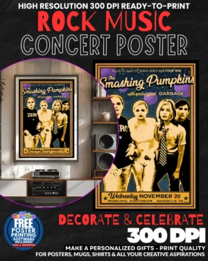 Smashing Pumpkins 1 Music Rock Concert Poster Wall Art