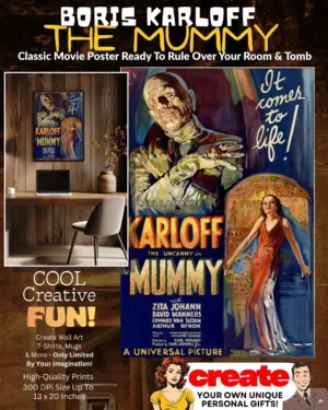 Boris Karloff The Mummy Movie Poster 1932 Classic Horror Poster