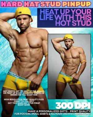 Hard Hat Stud Pinup Gay Photo Art