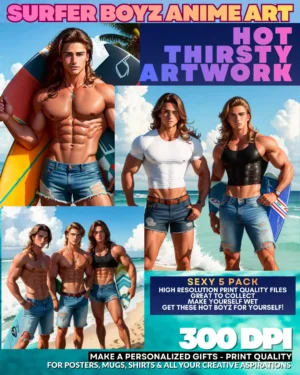 Surfer Boyz Anime Hot & Thirsty Art Pack