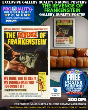 The Revenge Of Frankenstein- Gallery Quality B Movie Poster